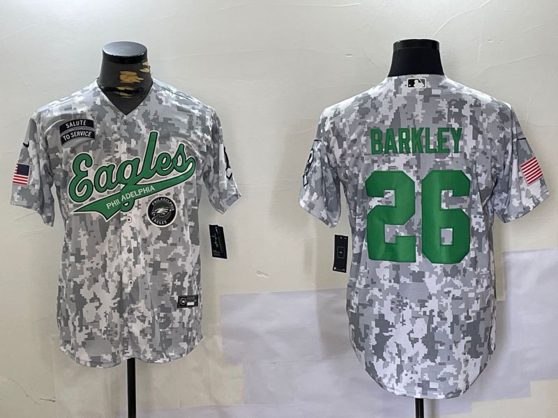 Men Philadelphia Eagles #26 Barkley Nike Arctic Camo 2024 Salute to Service Limited NFL Jersey style 4->philadelphia eagles->NFL Jersey